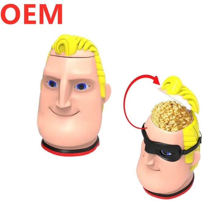 OEM van de de Popcornemmer van het douane Creatieve Beeldverhaal de Emmercontainer van het Ontwerp 3d Plastic Popcorn