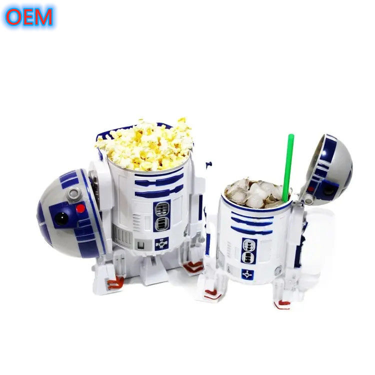 Fabriek Custom herbruikbare plastic popcorn container emmer OEM ontwerp 3d popcorn emmer