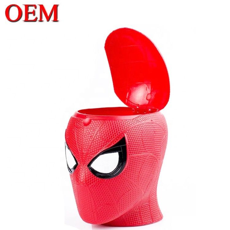 Op maat gemaakte filmster Spiderman Plastic Popcorn Container Bucket met deksel