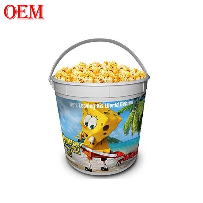Op maat gedrukt filmster Plastic popcorn container emmer met deksel