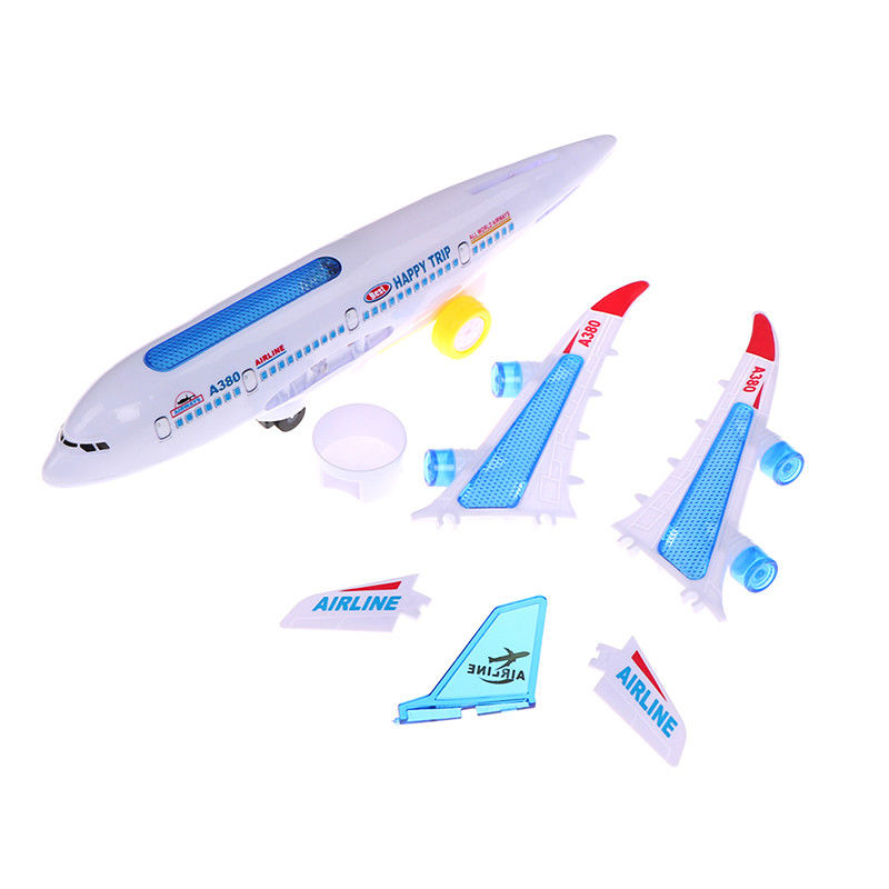DIY Assembly Airbus Aircraft Autopilot Flash Sound Muziekverlichting Speelgoed Elektrisch vliegtuig Speelgoed Voor kinderen Kinderen