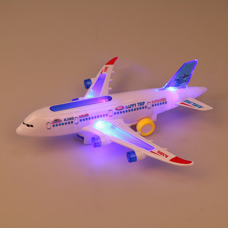 DIY Assembly Airbus Aircraft Autopilot Flash Sound Muziekverlichting Speelgoed Elektrisch vliegtuig Speelgoed Voor kinderen Kinderen