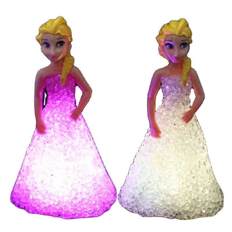 Mini Custom Elsa Anna Sofia LED Kleurrijke lichten Gradient Kristallen Nachtlamp Prinses