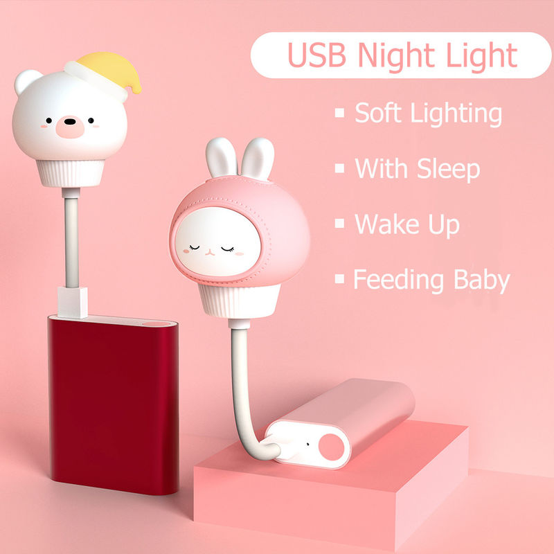 Fabrieksop maat speelgoedlamp PVC vinyl LED verlichting speelgoed schattig cartoon USB nachtlichten