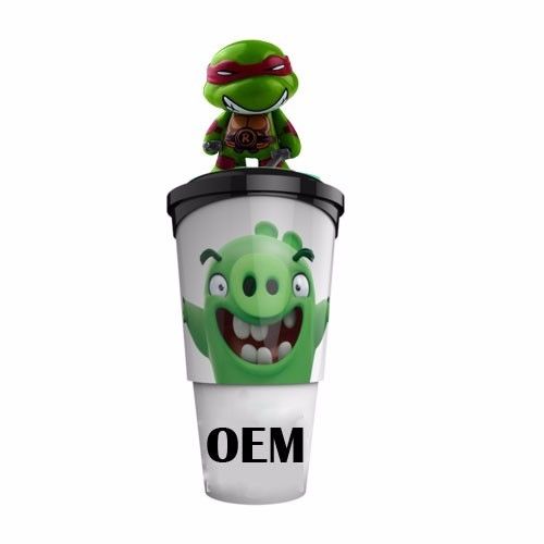 OEM 3D Collectieve Designer Speelgoed Custom Je eigen Plastic Cup 3D Cartoon Drink Cup