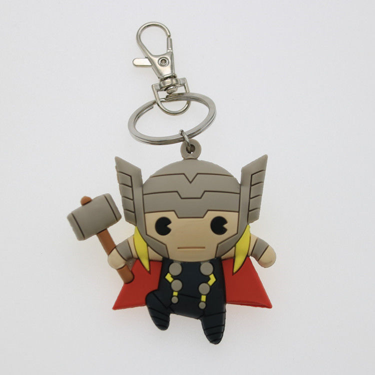 aangepast speelgoed maken 3D Cartoon Anime Captain America Rubber Sleutelhanger Custom PVC Sleutelhanger
