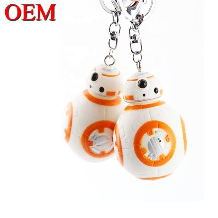 Custom vinyl speelgoed maken 3D LED Cartoon Sleutelhanger Accessoires Plastic Keyring For Bags