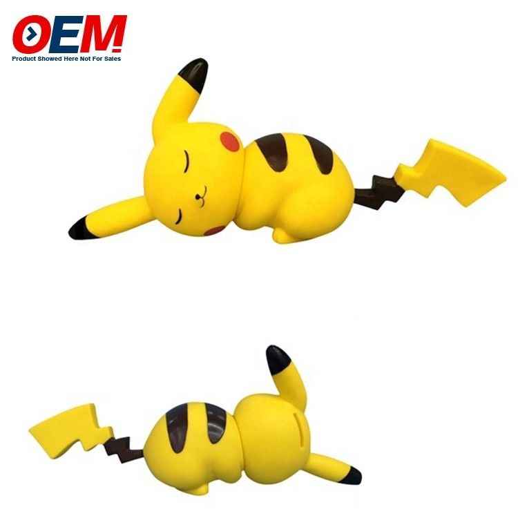 OEM fabriek maken Cartoons Plastic Coin Bank PVC Pika Met slot Sleutel Piggy Bank Plastic