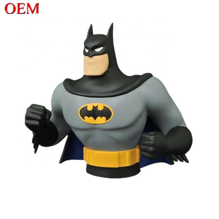Custom Toy Manufacturer custom 3D Bat-Man Toy Money Box Figures oem plastic beeldje