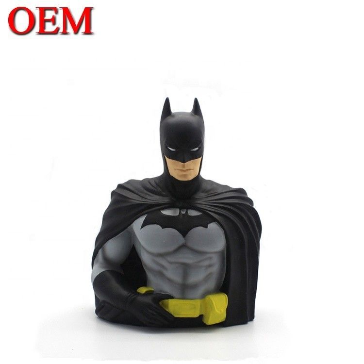 Custom Toy Manufacturer custom 3D Bat-Man Toy Money Box Figures oem plastic beeldje