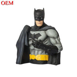 Custom Toy Manufacturer custom 3D Bat-Man Toy Money Box Figures oem plastic beeldje