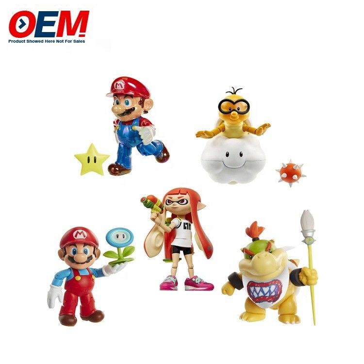 Fabriek maatwerk plastic pvc vinyl fure speelgoed maatwerk kawaii figuur mario collectieve speelgoed set