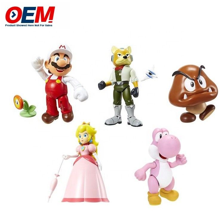 Fabriek maatwerk plastic pvc vinyl fure speelgoed maatwerk kawaii figuur mario collectieve speelgoed set