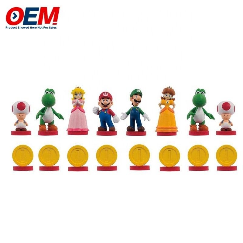 Op maat gemaakte pvc-plastiek schaakfiguren set oem figuren schaakbord set maken grappig schaak speeltje