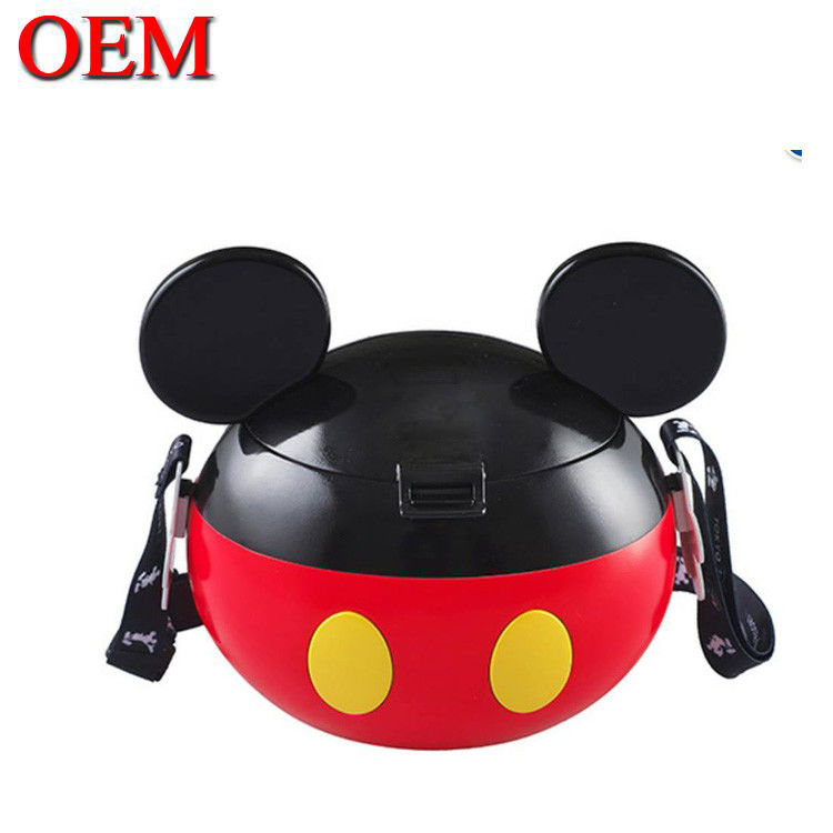 Cartoon personage Plastic PP cartoon Leeuwvormige popcorn containers met deksel voor verzameling