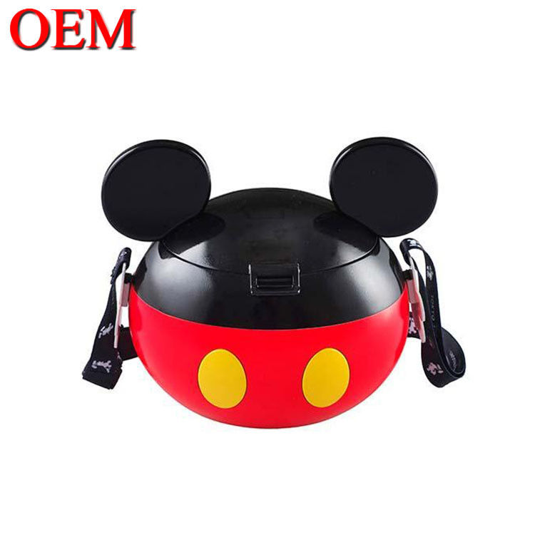 Cartoon personage Plastic PP cartoon Leeuwvormige popcorn containers met deksel voor verzameling