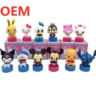 OEM Custom Mini Cartoon Stamper Toy 3d Figuur Stamper Zelf-inking Stamp Plastic Kinderspeelgoed Eco-vriendelijk Materiaal 5000pcs