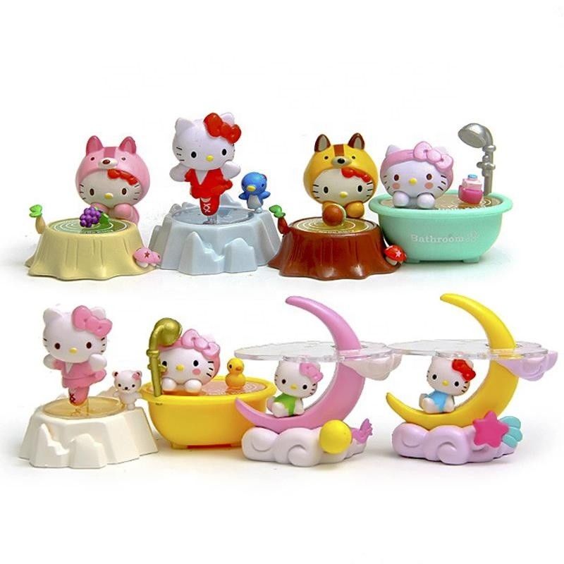 Custom OEM Made PVC Cute Mini Plastic Cartoon Kitty cat Toy For Child Manufacturer