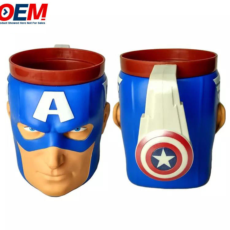 Plastic 3D Figuur Popcorn Bucket Container in de vorm van held Captain Character Mug Leverancier