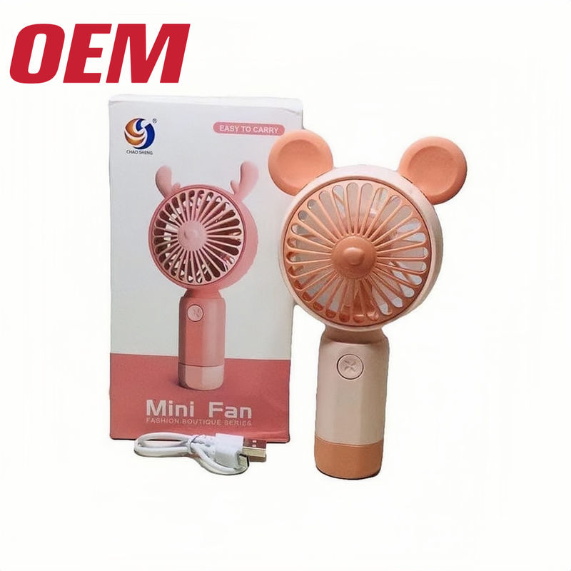 Draagbare mini-koelventilator OEM zomer draagbare ventilator handgemaakt schattig lithiumbatterie vouw plastic zomer cartoon