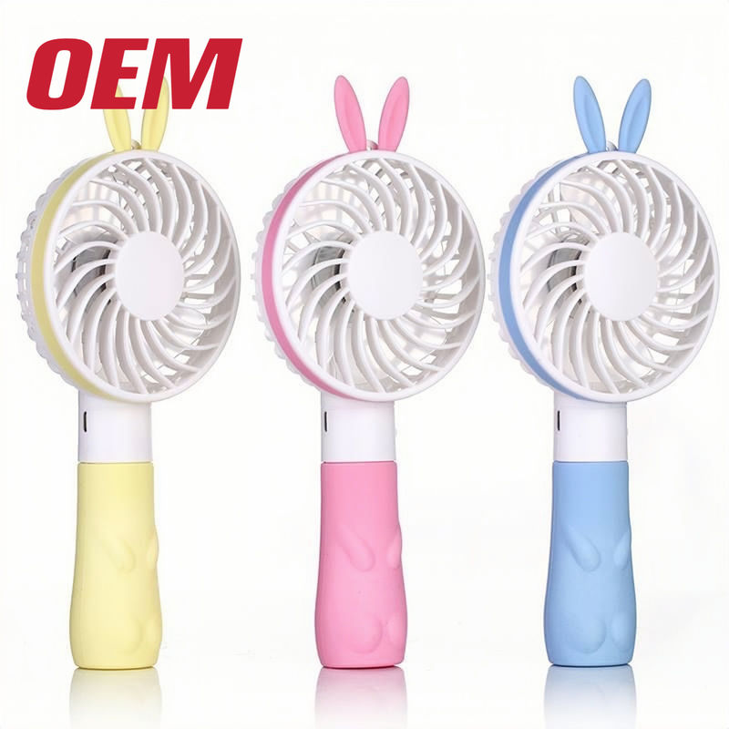 Op maat gemaakte USB cartoon ventilator OEM zomer draagbare ventilator gemaakt USB mini koelventilator met cadeaubon