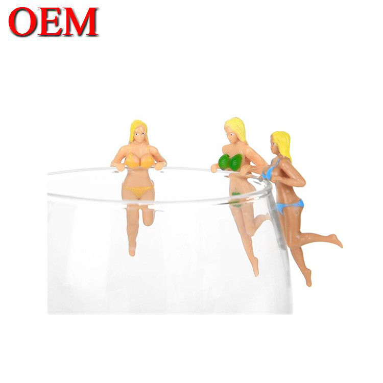 Figuurfabrikant Custom Wine Glass Charms Top Verkoop Decoratie Plastic figuurtje