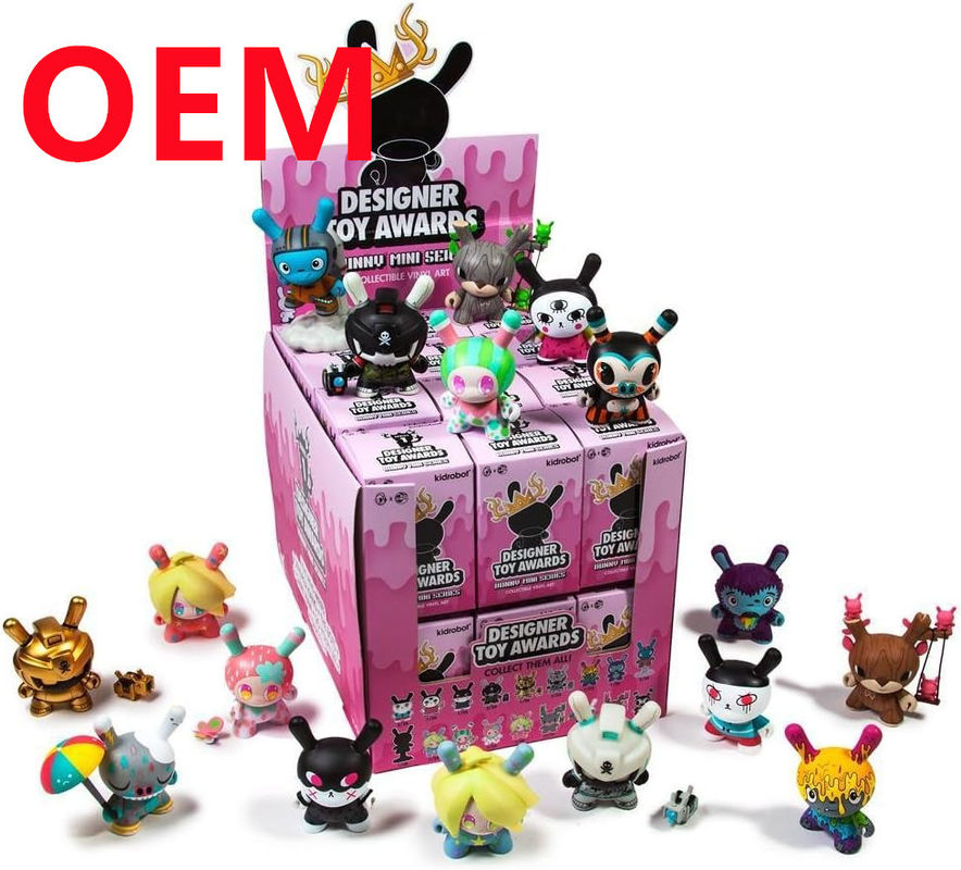 Op maat gemaakte 5 cm hoge plastic figuren gemaakt van 24 ontwerpen PVC poppen OEM blinde doos speelgoed