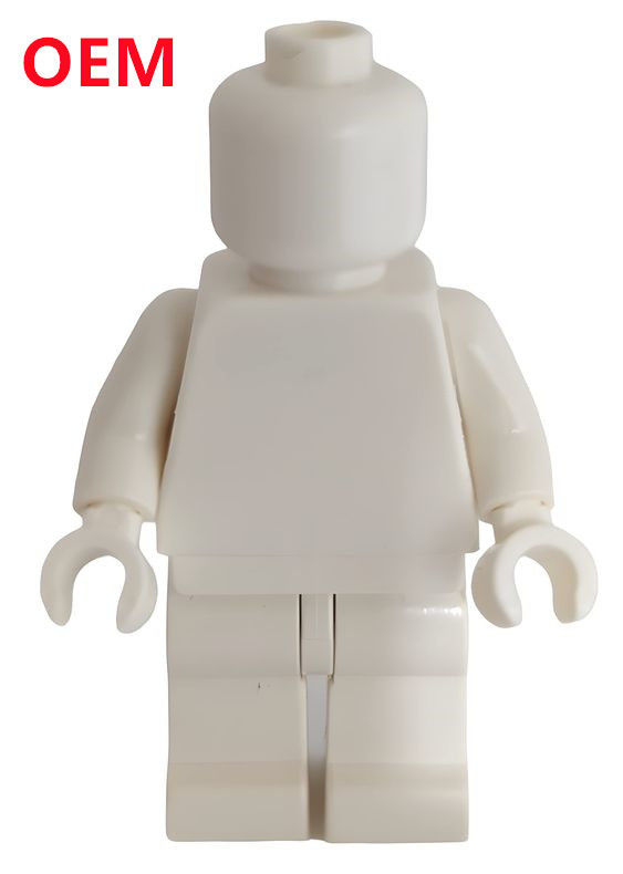 Op maat gemaakte witte kleur injectie plastic onderdelen OEM Abs materiaal accessoires gemaakt 5cm hoogte figuur speelgoed