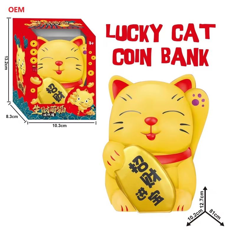 OEM geaccepteerd Lucky Cat Coin Bank Money Box voor kinderen Customized Color Note Alleen OEM