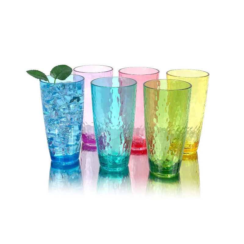 Acryl tumbler met deksel en stro dubbele wand gemengde kleur herbruikbare plastic bekers met uw eigen ontwerp