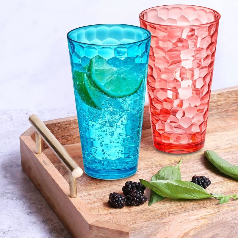 Acryl tumbler met deksel en stro dubbele wand gemengde kleur herbruikbare plastic bekers met uw eigen ontwerp
