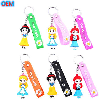 OEM Custom 3d Creative Plastic Cute Cartoon Sleutelhanger Zachte PVC Plastic Sleutelhanger