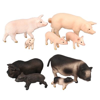 Op maat gemaakte simulatie dieren model speelgoed sets varkens kunststof actie figuren educatief speelgoed