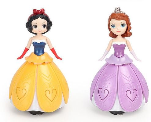 Custom Dancing Princess Universal Spinning Cool Light Music Aisha plastic speelgoed figuur