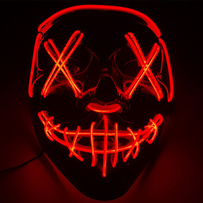 Custom Halloween Mask LED Glowing Mask Zwarte Woorden Halloween LED Masks Gezichtstuk