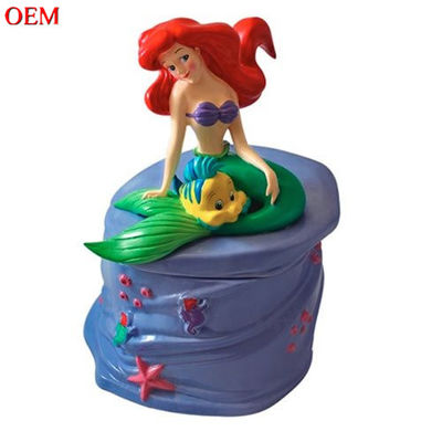 OEM fabriek maken maat Little Mermaid Beeldhouwde Cookie Jar Food Holder
