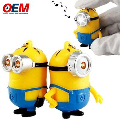 Gepersonaliseerde plastic figuur sleutelhanger speelgoed zaklamp sleutelhanger