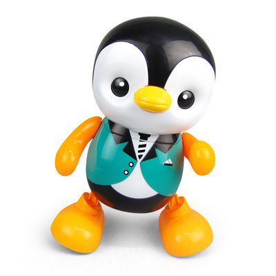 Op maat gemaakte speelgoed voor baby's Lieflijke slimme swing Dansende pinguïn Onderwijs LED licht speelgoed