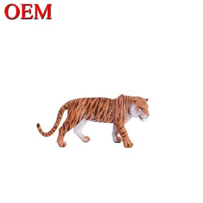 Op maat gemaakte educatieve speelgoed OEM hars pvc dierenfiguren speelgoed tijger pvc speelgoed