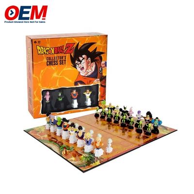 Op maat gemaakte pvc-plastiek schaakfiguren set oem figuren schaakbord set maken grappig schaak speeltje