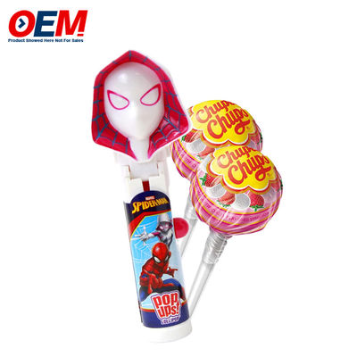 Pop-up lollipop houder case gemaakt van plastic snoep speelgoed OEM creatieve lollipop speelgoed voor kind