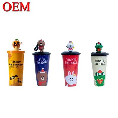 Aanpassen van uw eigen PVC 3d Cartoon Figuur Cup Plastic 3d Topper Figuur Toy