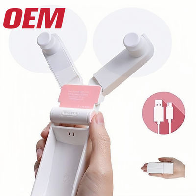 Draagbare mini-koelventilator OEM zomer draagbare ventilator handgemaakt schattig lithiumbatterie vouw plastic zomer cartoon