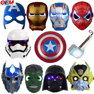 Custom Halloween Masks PVC Superhero Spider Iron Hero Hulk Captain America Masks Cosplay kostuums Gezichtmasker