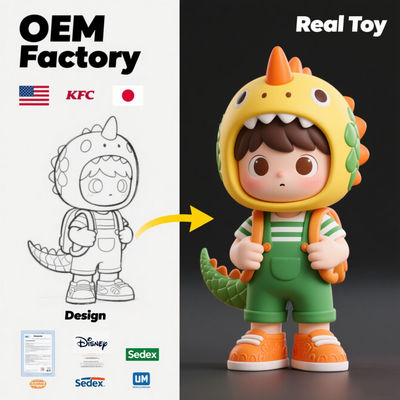 Op Maat Gemaakte Plastic Speelgoed PVC Figuur met 3D Digitaal Boetseren MOQ 5000 STUKS en Aangepaste Grootte